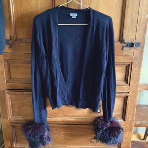 WORTHINGTON Furry faux cuff cardigan